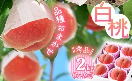 【ふるさと納税】有機肥料栽培 白桃 2kg（5〜9玉） 秀品 品種おまかせ 山形産 2024年産 令和6年産 山形県産 【2024年8月下旬頃〜9月下旬