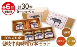 【ふるさと納税】【全6回定期便】壱岐牛の肉味噌5 本セット [JBW018] 108000 108000円 