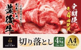 【ふるさと納税】【定期便】おおいた豊後牛 切り落とし 1000g×4ヶ月 計4kg