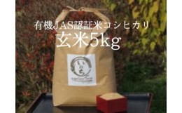 【ふるさと納税】有機JAS認証米コシヒカリ玄米５kg
