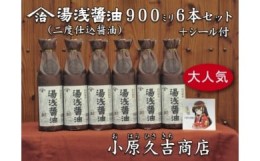 【ふるさと納税】湯浅醤油(再仕込)900ml 6本 湯浅姫シール1枚付（袋6枚付き）◇※離島への配送不可