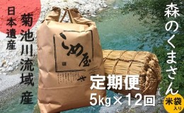 【ふるさと納税】【定期便12回】 熊本県産 「 森のくまさん 」 5kg × 12か月 | 米 こめ お米 おこめ 白米 精米 熊本県 玉名市 定期 定期