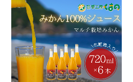 【ふるさと納税】糖度12度以上【 マルチ栽培 みかん ストレートジュース 6本 】 720ml （ 3本入り  × 2箱 ） 化粧箱 温州 みかん 100% 