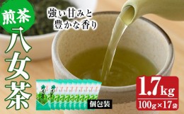 【ふるさと納税】八女茶(計1.7kg・100g×17袋) お茶 緑茶 煎茶 茶葉 お茶 常温 常温保存【ksg0017】【お茶の星陽園】