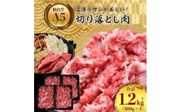 【ふるさと納税】＜ A5 ランク 仙台牛 ＞ 牛肉 の 切り落とし 合計1.2kg(300g×4) 小分け で使い勝手も◎_ お肉 肉 焼肉 すき焼き しゃぶ