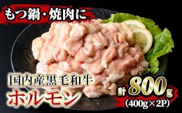 【ふるさと納税】isa205 国内産黒毛和牛！ホルモン(計800g・400g×2P) ふるさと納税 伊佐市 特産品 国産 牛 和牛 大腸 小腸 赤センマイ 