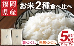 【ふるさと納税】果物屋さんが選んだ米食べ比べ「夢つくし&元気つくし」(2.5kg×2種・合計5kg)お米 白米 5キロ ごはん ご飯 常温 常温保