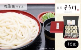 【ふるさと納税】潤生麺 うどん 16食入り | 麺 生麺 うどん 熊本 玉名