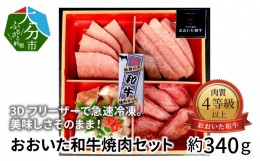 【ふるさと納税】3Dフリーザーで急速冷凍。美味しさそのまま！おおいた和牛焼肉セット　約340ｇ（秘伝のタレ３種類付き） 牛肉 和牛 焼肉