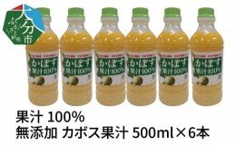 【ふるさと納税】【大分県】【果汁100％】【無添加】カボス果汁　500ml×6本 大分県 果汁 飲料 さわやか 果汁100％ ストレート 常温 水不