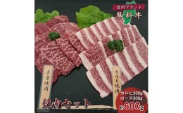 【ふるさと納税】＜牛肉カルビロース焼肉セット＞信州蓼科牛の厳選部位カルビ300gロース 300g御代田町古越牧場産【1297048】