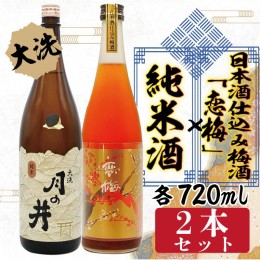 【ふるさと納税】純米酒 日本酒 仕込み 梅酒 恋梅 720ml 2本 セット 月の井 大洗 地酒 国産梅 茨城