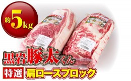 【ふるさと納税】特選 豚肉 肩ロース ブロック 約 5kg 黒岩豚太 くん 