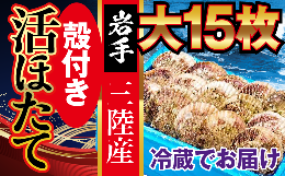 【ふるさと納税】■朝獲れ 三陸【 活ホタテ 】セット ( 大 15枚 ) 生食用 殻付き｜新鮮 大粒 活 ほたて 大粒ほたて 厳選 三陸産 海鮮 肉