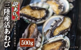 【ふるさと納税】※訳あり※ 三陸産 活アワビ 約500g ( 3〜5個)【数量限定】｜11月〜12月発送 冷蔵 三陸 岩手県 大槌町 あわび 人気 鮑 