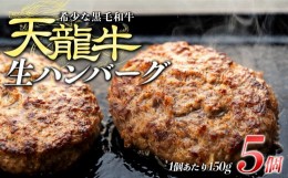 【ふるさと納税】【希少な黒毛和牛】天龍牛生ハンバーグ150g×5個 ハンバーグ 天龍牛 黒毛和牛 長野県産 信州産 お肉 国産 希少　[?5675-