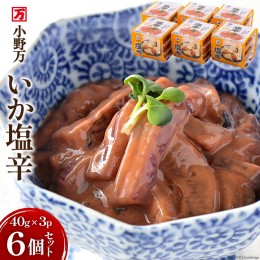 【ふるさと納税】小野万 いか塩辛 40g×3P 6個セット 【ご飯のお供に、酒の肴に】 [小野万 宮城県 気仙沼市 20562536]