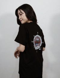 【ふるさと納税】0014‐74‐03　富士宮市 マンホールＴシャツ バックプリント（黒）