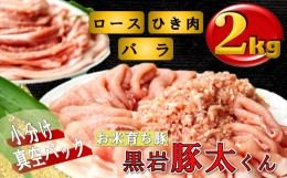 【ふるさと納税】★黒岩豚太くん？★ 豚肉 2kg セット（ロース・バラ・ひき肉）小分け 真空パック