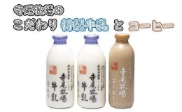 【ふるさと納税】寺尾牧場のこだわり濃厚牛乳（ノンホモ牛乳）2本とコーヒー1本セット