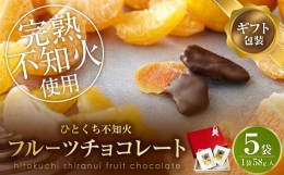 【ふるさと納税】ひとくち 不知火 フルーツ チョコレート ギフト包装 5袋（1袋×58g入）