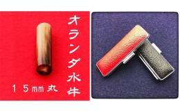 【ふるさと納税】オランダ水牛15mm（7書体）牛革ケース（黒）