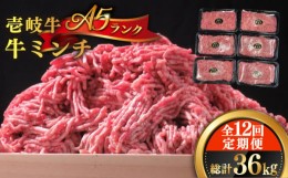 【ふるさと納税】【全12回定期便】壱岐牛 A5ランク 牛ミンチ 約500g×6 《壱岐市》【KRAZY MEAT】[JER048] 小分け ミンチ 挽き肉 ひき肉 