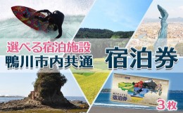 【ふるさと納税】【千葉県鴨川市】市内宿泊施設『共通宿泊券』３枚（３万円相当）　[0100-0026]