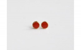 【ふるさと納税】Kenichi Kondo Point pierce red round（七宝ピアス・赤／丸）【七宝 七宝焼き ピアス 装飾 ギフト 作品 手づくり】