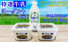 【ふるさと納税】特選牛乳・球磨の恵みヨーグルト(加糖1kg×2)セット【牛乳900ml：賞味期限　到着後6日】