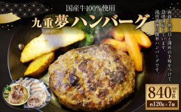 【ふるさと納税】九重“夢” ハンバーグ 焦げ目付き 国産牛100％ 120g×7個 牛肉  冷凍