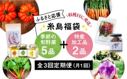 【ふるさと納税】【 全3回 定期便 】朝採り オーガニック 旬 野菜 お任せ 5品 ＋ 糸島産 大ヒット 特産 加工品 2品 のセット《糸島》【オ