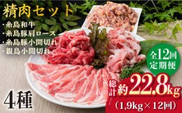 【ふるさと納税】【全12回定期便】牛肉 豚肉 鶏肉 日常使いの精肉セット 1,930g 4〜5人前 4種《糸島》【糸島ミートデリ工房】 [ACA199]