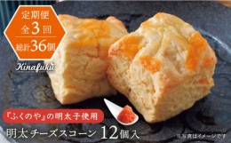 【ふるさと納税】【全3回定期便】明太 チーズ スコーン 12個 セット   糸島市 / スコーン専門店キナフク 焼き菓子 焼菓子 洋菓子 スイー