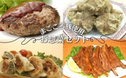 【ふるさと納税】お惣菜セット ハンバーグ140g×3個・焼売10個・餃子10個・スペアリブ2本 まごころ豚