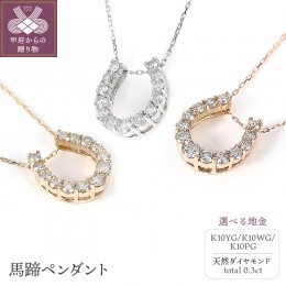 【ふるさと納税】0.3ct　馬蹄ペンダント　Ｋ10