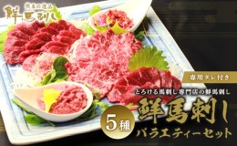 【ふるさと納税】馬刺し 熊本  赤身 ユッケ 霜降り 鮮馬刺し スライス 5種 バラエティーセット 食べ比べ 馬刺 馬肉 肉 お肉 冷凍