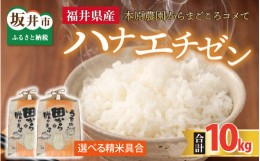 【ふるさと納税】【先行予約】【令和6年産・新米】【選べる精米具合】 ハナエチゼン10kg(5kg×2袋) 〜本原農園からまごころコメて〜（玄