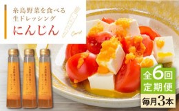 【ふるさと納税】【全6回定期便】【 ご家庭用 】 糸島 野菜 を 食べる 生 ドレッシング （ 人参 × 3本 ） 《糸島》【糸島正キ】 [AQA030