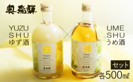 【ふるさと納税】奥飛騨ゆず酒＆うめ酒セット（各500ml）お酒 梅酒 柚子 酒 奥飛騨酒造 下呂 うめ ゆず ユズ 梅 ウメ