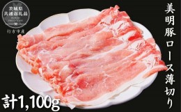 【ふるさと納税】美明豚　ロース薄切り　1.1kg（茨城県共通返礼品／行方市産）