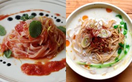 【ふるさと納税】グルテンフリーの白米麺と玄米麺のミックス　日本海のあごだし麺つゆセット（6食）【島根県 雲南市 米 こめ コメ 白米 