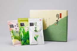 【ふるさと納税】緑茶　詰合せ　３種　５本／田中製茶　ふるさと納税　大紀ブランド　伊勢茶　煎茶　やぶきた茶　お中元　お歳暮　贈り物