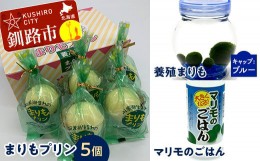 【ふるさと納税】阿寒湖銘菓まりもプリン5個入と養殖まりもセット（ブルー） 北海道 釧路 ふるさと納税 養殖まりも 飼育 プリン カスター