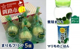 【ふるさと納税】阿寒湖銘菓まりもプリン5個入と養殖まりもセット（グリーン） 北海道 釧路 ふるさと納税 養殖まりも 飼育 プリン カスタ