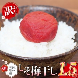 【ふるさと納税】ご家庭用 紀州南高梅 大粒 しそ漬け梅干し 1.5kg 塩分約8% 無選別 /訳あり 梅 梅干 梅干し うめ ウメ シソ すさみ町