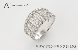 【ふるさと納税】ARC-EN-CIEL PTダイヤリング（計 2.0ct） J005-1