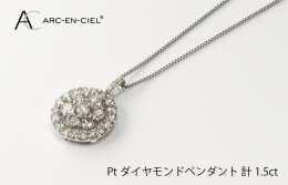 【ふるさと納税】アルカンシェル プラチナダイヤペンダント（計 1.5ct） J006-1