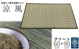 【ふるさと納税】い草玄関マット　DX涼風　グリーン　60×90