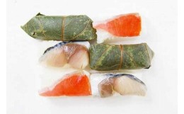 【ふるさと納税】一つ一つ手作業で作られた「柿の葉寿司」サバ１箱・鮭１箱セット